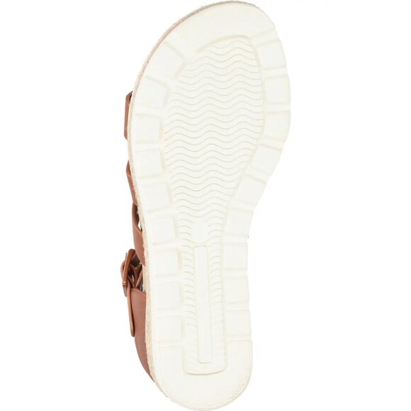 Easy Street Womens Simone Zip Comfort Wedge Heel Sandals Cognac Size 8 M NIB - Picture 7 of 9